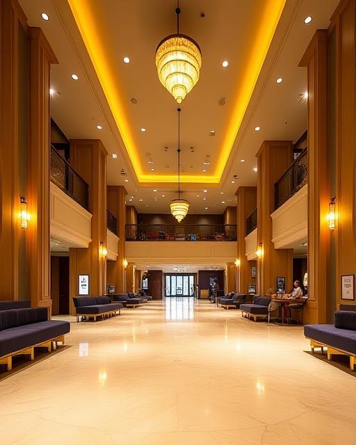 Grand lobby of Gulf Vision Cinemas showcasing luxurious interior design and ambiance