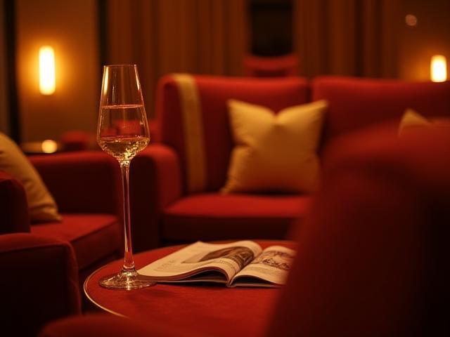 Luxurious VIP lounge decor with plush seating at Gulf Vision Cinemas