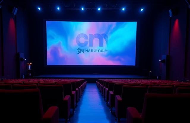 Corporate event presentation in a cinema hall